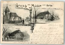 29328 W3105 Müden , Örtze 1902 - Gasthaus Wessel Gasthaus zur Post Kirche