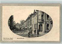 66538 W6680 Neunkirchen , Saar 1915 Prägedruck Bahnhofstraße Gasthaus Schützenhof Straßenbahn Passepartout