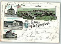 91757 W8830 Treuchtlingen 1898 Lithographie Rathaus Bahnhof Eisenbahn Schloss