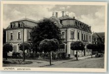88471 W7958 Laupheim Foto AK Bahnhof-Hotel