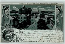 65582 W6252 Diez 1908 Mondschein Marktplatz Schloß Oranienstein