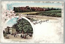 38350 W3330 Helmstedt Lithographie Gasthaus Waldfriede Schafherde Wappen