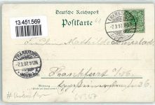 64367 W6109 Frankenstein , Burg 1897 Lithographie Ruine Burg Alte Burglinde Forsthaus Vorläufer