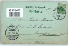 38350 W3330 Helmstedt 1899 Lithographie / Mondschein Gasthaus Waldfriede Landwirtschaftsschule Haushaltungsschule