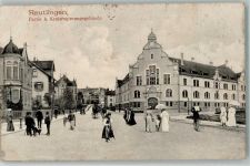 72760 W7410 Reutlingen 1905 Fotomontage AK Kreisregierungsgebäude Kutsche