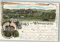 51688 W5272 Wipperfürth 1899 Gebrauchsspuren Kreishaus Lithographie