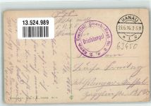 63450 W6450 Hanau 1916 - Jahnstraße Turnhalle Feldpost 1. Batl. Eisenbahn-Regt. Nr. 3