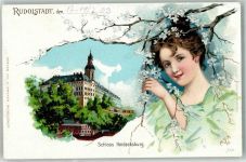 07407 O6820 Rudolstadt 1903 Lithographie Schloss Heidecksburg