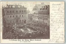 08451 O9630 Crimmitschau 1903 Foto AK König Albert-Denkmal Enthüllungsfeier 15 Sept. 1903