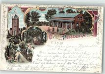 24321 W2322 Lütjenburg , Holst 1899 Lithographie Gasthaus Hessenstein Hessenstein-Turm Kegelbah Allee