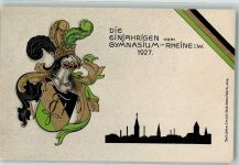 48429 W4440 Rheine 1927 - Pennälerwappen Einjähriges Gymnasium 1927 Studentika