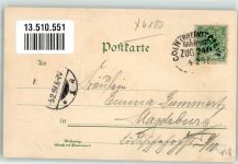 47574 W4180 Goch 1897 Lithographie Pfarrkirche Steinthor Marktplatz Vossstraße Bahnpost Köln-Kleve Zg. 240
