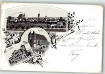 15926 O7960 Luckau , NL 1898 Lithographie Vorläufer Rathaus Kirche
