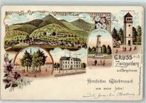 64673 W6144 Zwingenberg , Bergstr 1899 Lithographie Melocuisturm Kriegerdenkmal Marktplatz Rathaus