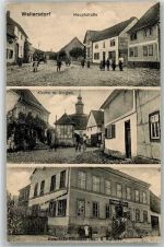 02779 O8813 Waltersdorf b Zittau - Hauptstraße Kirche Gemeinde-Gasthaus