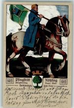 83339 W8224 Kötzing , Oberbay 1912 Lithographie 500 Jahrfeier 1912 Pfingstritt Pferd Reiter u. Fahnenträger von Sailer