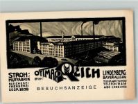 88161 W8998 Lindenberg i. Allgäu - Stroh-Hutfabrik Ottmar Reich Besuchsanzeige