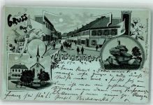95643 W8593 Tirschenreuth 1899 Lithographie / Mondschein Engel Kaufhaus