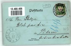 95643 W8593 Tirschenreuth 1899 Lithographie / Mondschein Engel Kaufhaus