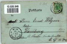 19309 O2805 Lenzen Elbe 1899 Lithographie Burg Stumpfer Turm Kirche Mondschein