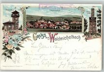 69483 W6948 Wald-Michelbach 1897 Lithographie Schimmelberg Ireneturm