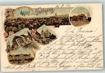 88069 W7992 Tettnang 1902 Lithographie Krankenhaus Schloß Stadttor Bahnhof