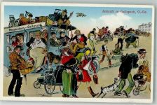 4713 Gallspach Künstlerkarte Humor Omnibus Oldtimer Motorrad Flugzeug