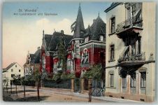 66606 W6690 St. Wendel , Saar 1912 - Am Landratsamt u. Sparkasse