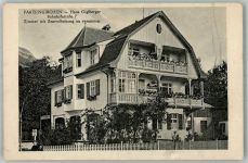 82467 W8100 Partenkirchen Foto AK Pension Haus Giglberger Bahnhofstrasse 7
