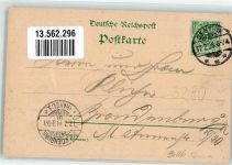 39307 O3280 Genthin 1898 Lithographie Bahnhof Amtsgericht Landratsamt Marktplatz Kais. Post