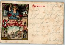 06295 O4250 Lutherstadt Eisleben 1899 Gebrauchsspuren Lithographie 18. Mitteldeutsches Bundesschießen