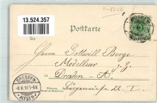 04769 O7263 Mügeln b Oschatz 1897 Lithographie Putto Stadtwappen