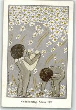 W2000 Altona Kinderhilfstag Margareten Tag sign. Troischt Blumentag 1911 Gebrauchsspuren