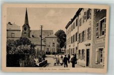 66706 W6643 Perl , Saar - Hauptstrasse Backerei Kirche