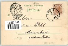 01558 O8280 Großenhain , Sachs 1897 Lithographie Poststraße Postgebäude Bahnhofstraße Rathaus
