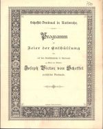 W7500 Karlsruhe , Baden Scheffel Denkmal Programm Feier der Enthüllung 1892 Victor v. Scheffel KEINE AK