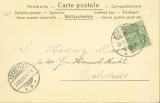 O4320 Aschersleben , Sachs-Anh Kette und Haarschmuck mit Perlen Ort lt. Stempel Stoffapplikation 1900 AK mit Perlen