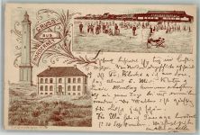 W2982 Norderney Leuchtturm Lithographie Vorläufer 1890 BOAKC