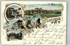 92331 W8433 Parsberg , Oberpf 1904 Lithographie Kgl. Bezirksamt Burgruine Neue Strasse