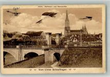 W7900 Ulm , Donau Schaufliegen Brücke Eisenbahn Flugzeuge Flugtag 1913 BOAKC