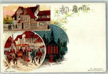 10115 O1199 Westend Lithographie Alt-Berlin Häuser i. d. Spandauer Straße Heilig Geist-Kirche Kgl. Kutsche