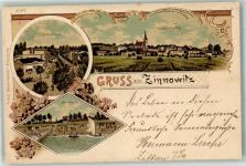 17454 O2238 Zinnowitz , Ostseebad 1898 Lithographie Strandhotel Waldstrasse Glienberg