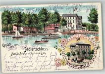 15738 O1615 Zeuthen 1912 Lithographie Hankels-Ablage Gasthaus Seglerschloss Zeuthener See