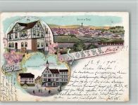 36205 W6443 Sontra 1901 BOAKC Lithographie Gasthaus Schäfer Marktplatz