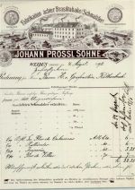 92637 W8480 Weiden , Oberpf Briefkopf Rechnung von 1898 Johann Prössl Söhne Tabak