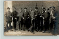 O7304 Roßwein Fastnachtsvergnügen "Arrion" Jagdhund Jagd 1920 Privatfoto AK