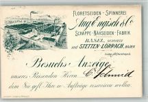 79539 W7850 Stetten 1905 BOAKC Lithographie Floretseiden-Spinnerei Aug. Engisch & Co Vertreterbesuchanzeige