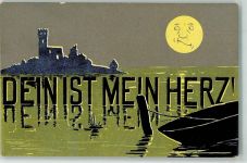 Serie 910-4 Dein ist mein Herz AK BKW 1900 Lithographie / Mondschein