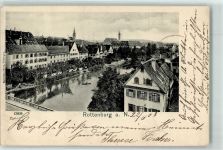 72108 W7407 Rottenburg am Neckar 1903 - Brücke Kirche Ruderboot