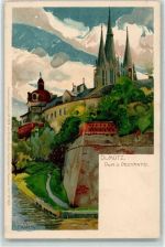 Olomouc Olmütz Künstlerkarte Dom Deckantei sign. Raoul Frank